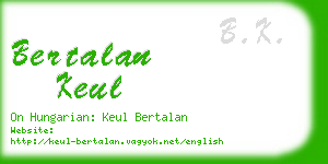 bertalan keul business card